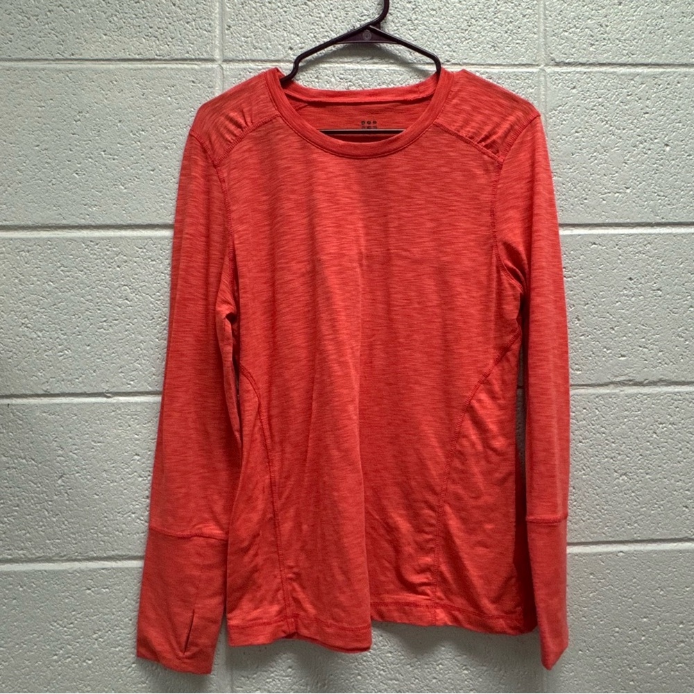 Title Nine Matahari Long‎ Sleeve Performance Top Women’s L Orange Thumbholes